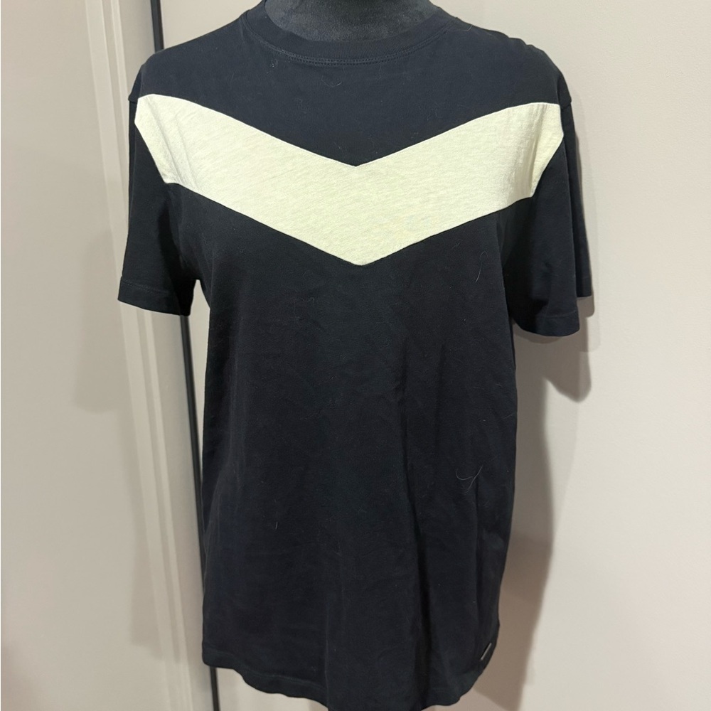 Y2K Diesel Black and Cream Chevron Men's T-Shirt